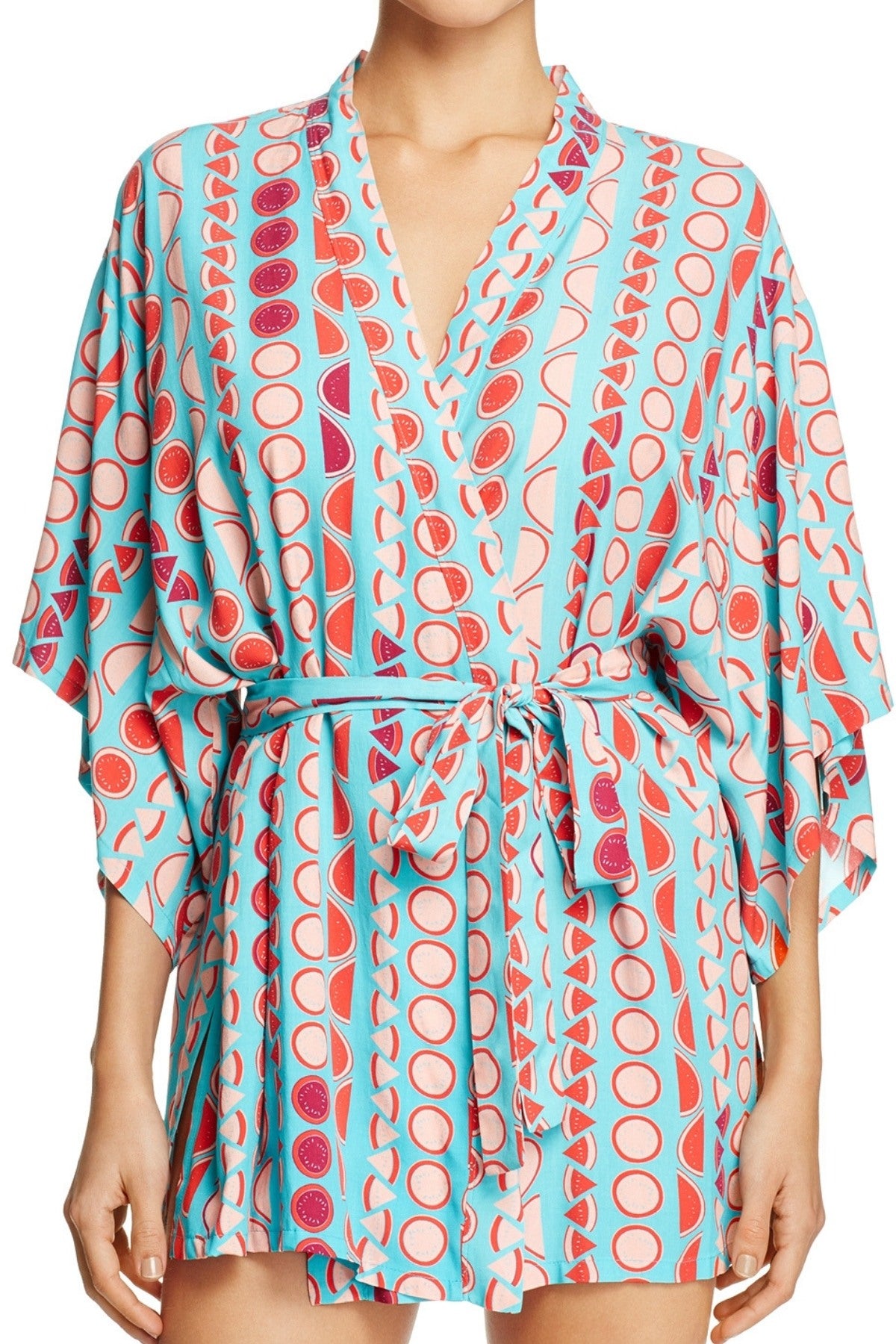 Josie by Natori True-Blue/Cotton-Candy Summer Festival Happi-Coat