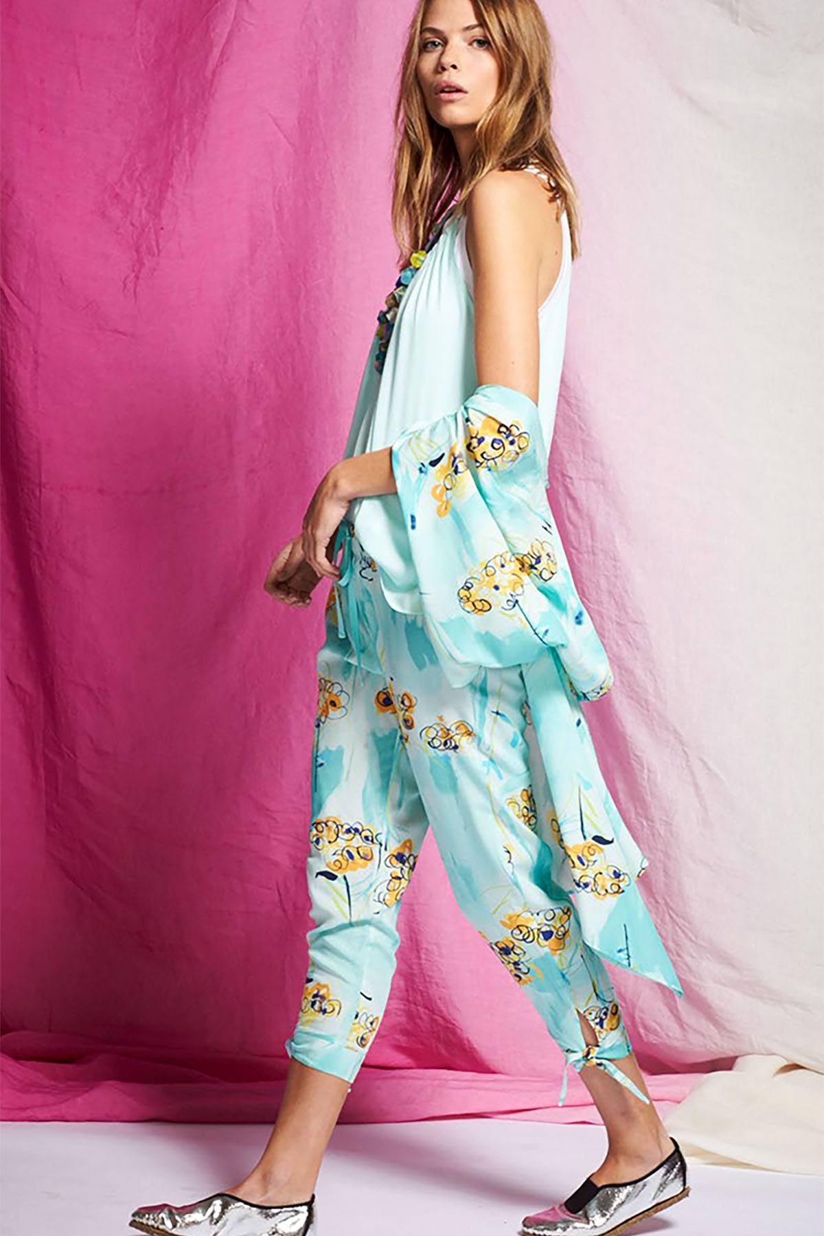 Josie by Natori Wanderlust Kimono/Wrap in Crystal Blue