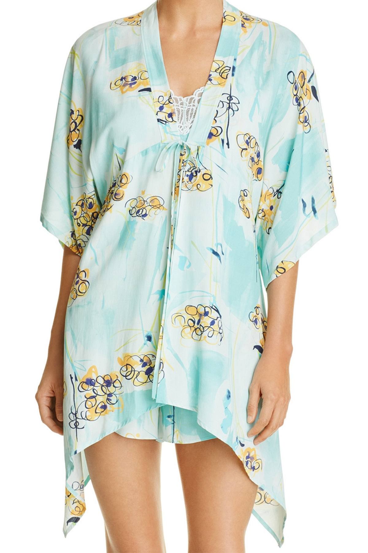 Josie by Natori Wanderlust Kimono/Wrap in Crystal Blue