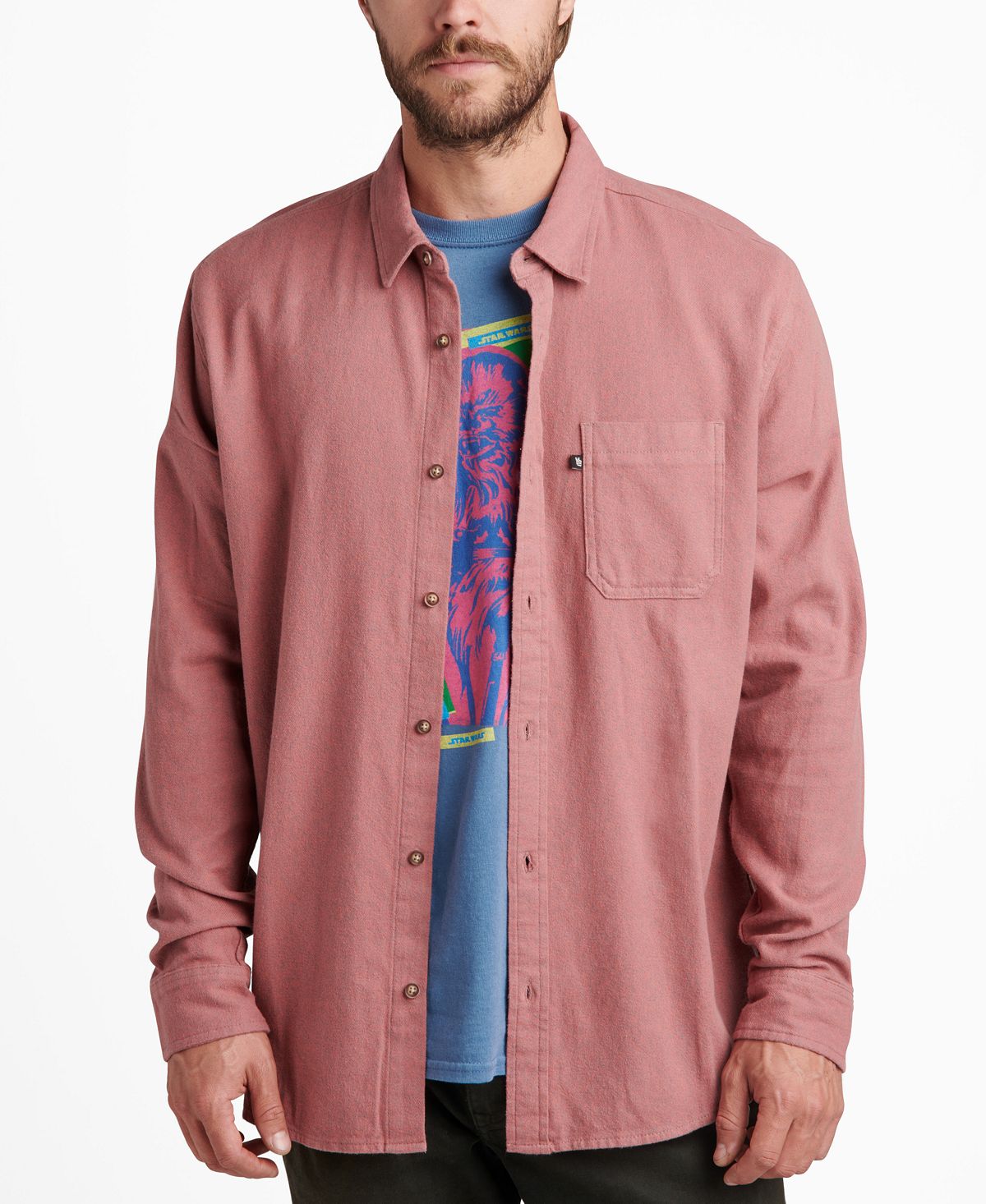 Junk Food Adrien Long Sleeve Shirt Withered Rose