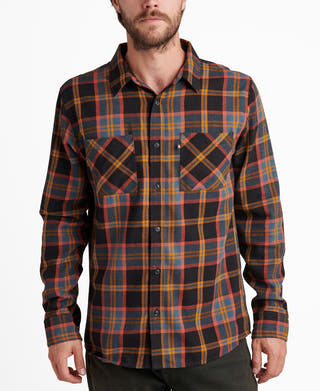 Junk Food Camey Long Sleeve Plaid Shirt Meteorite