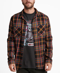 Junk Food Camey Long Sleeve Plaid Shirt Meteorite thumbnail 3