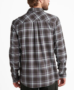 Junk Food Mako Long Sleeve Plaid Shirt Vintage-Like Black thumbnail 2