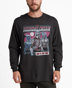 Junk Food Star Wars Mandalorian Long Sleeve T-shirt Black thumbnail 1