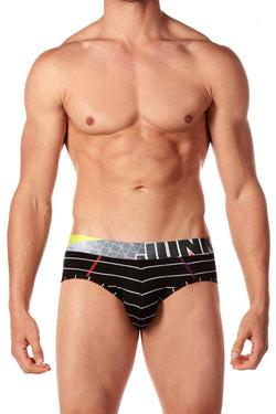 Junk Underjeans Black Striped Hustle Brief thumbnail 1