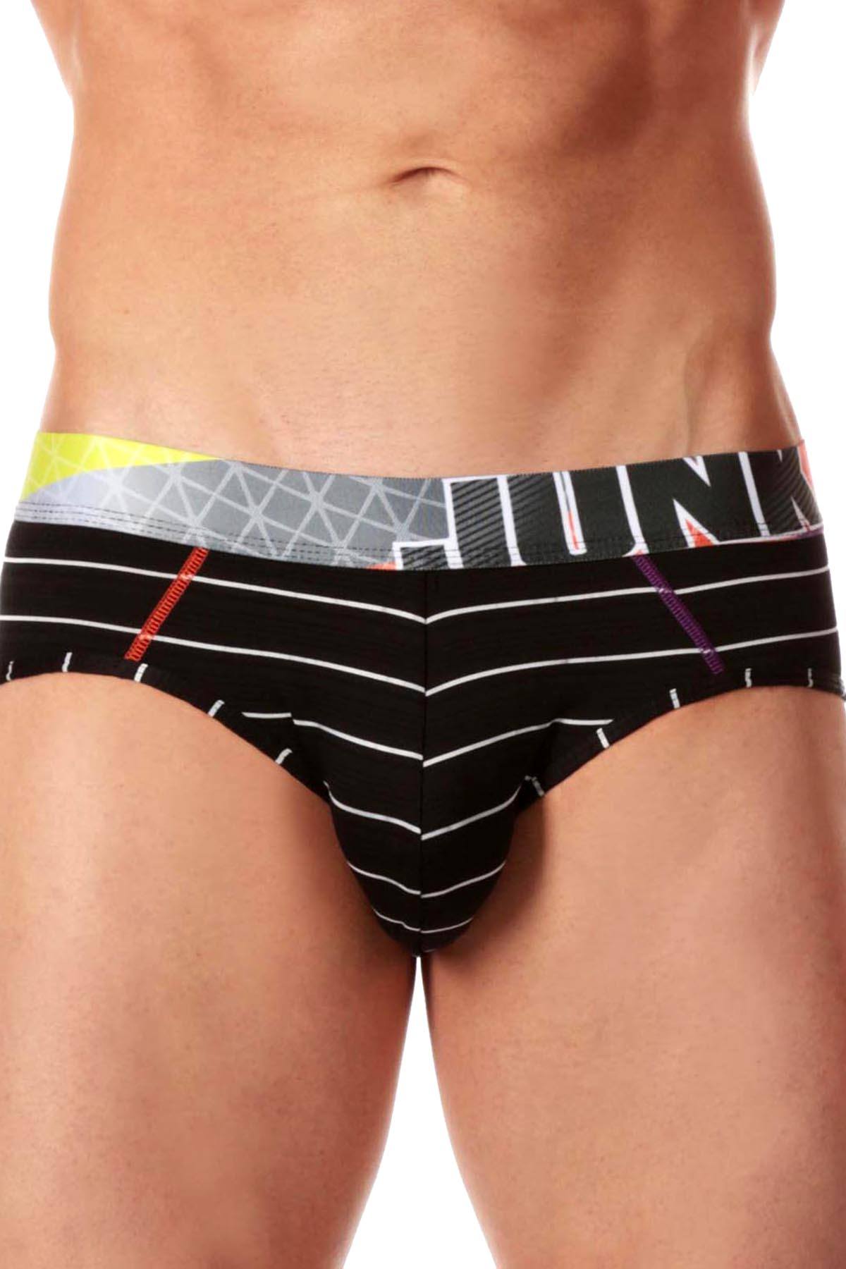 Junk Underjeans Black Striped Hustle Brief