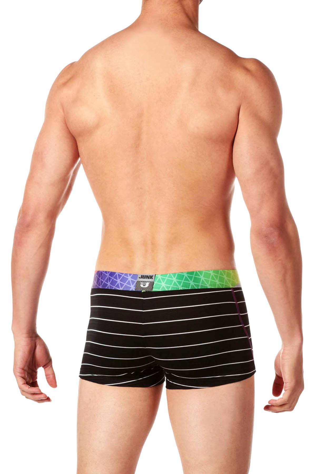 Junk Underjeans Black Striped Rumba Zipper-Pouch Trunk