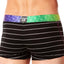 Junk Underjeans Black Striped Rumba Zipper-Pouch Trunk