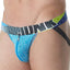Junk Underjeans Blue-Heather Shuffle Zipper-Pouch Jockstrap
