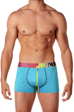 Junk Underjeans Blue-Heather Zip-Front Twist Trunk thumbnail 1