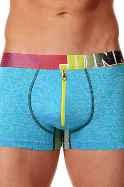 Junk Underjeans Blue-Heather Zip-Front Twist Trunk thumbnail 4