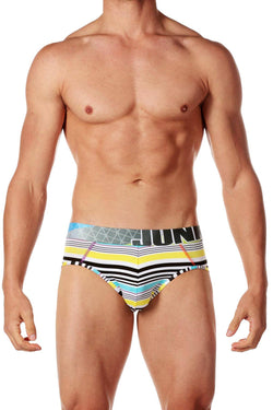 Junk Underjeans Blue/Multi Striped Hustle Brief thumbnail 1