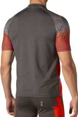 Junk Underjeans Charcoal Fire Zip Swim Shirt thumbnail 3