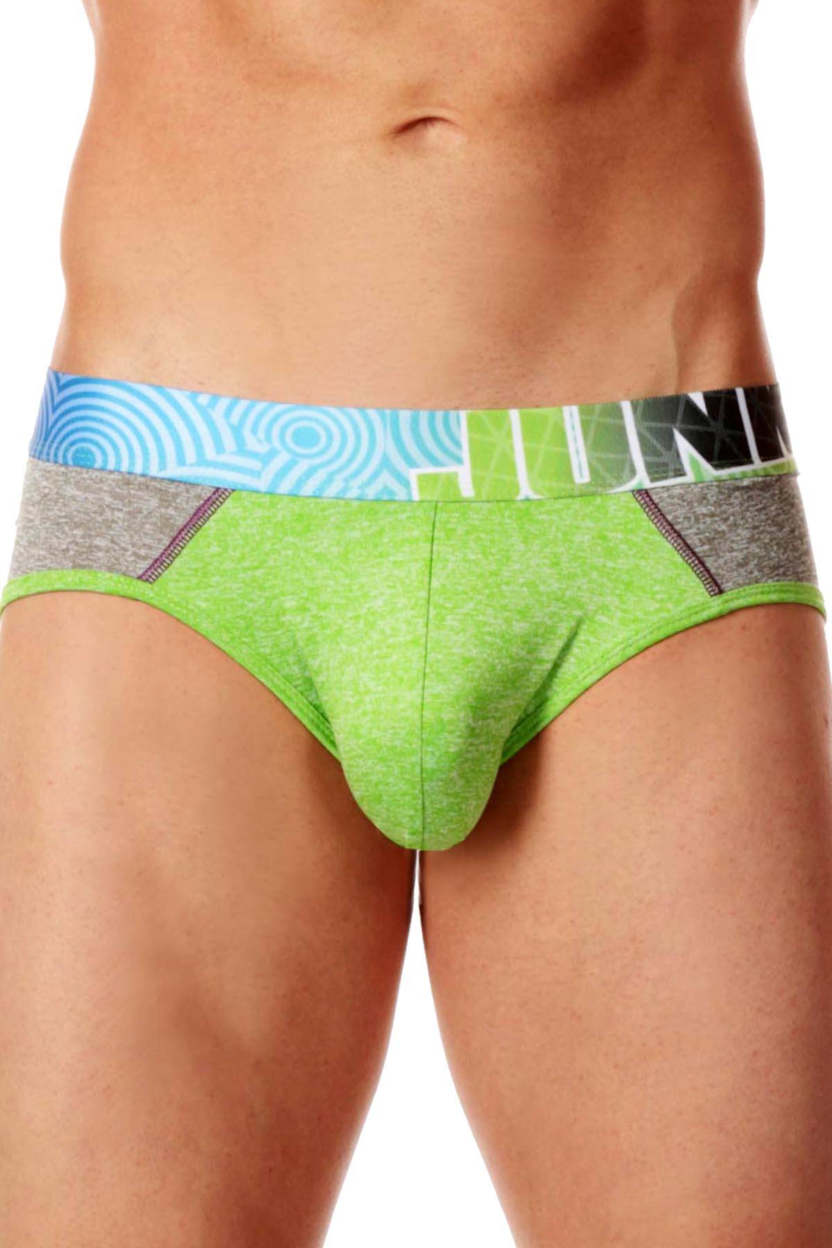 Junk Underjeans Green Heather Color-Block Grind Brief