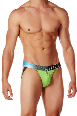 Junk Underjeans Green-Heather Shuffle Zipper-Pouch Jockstrap thumbnail 1