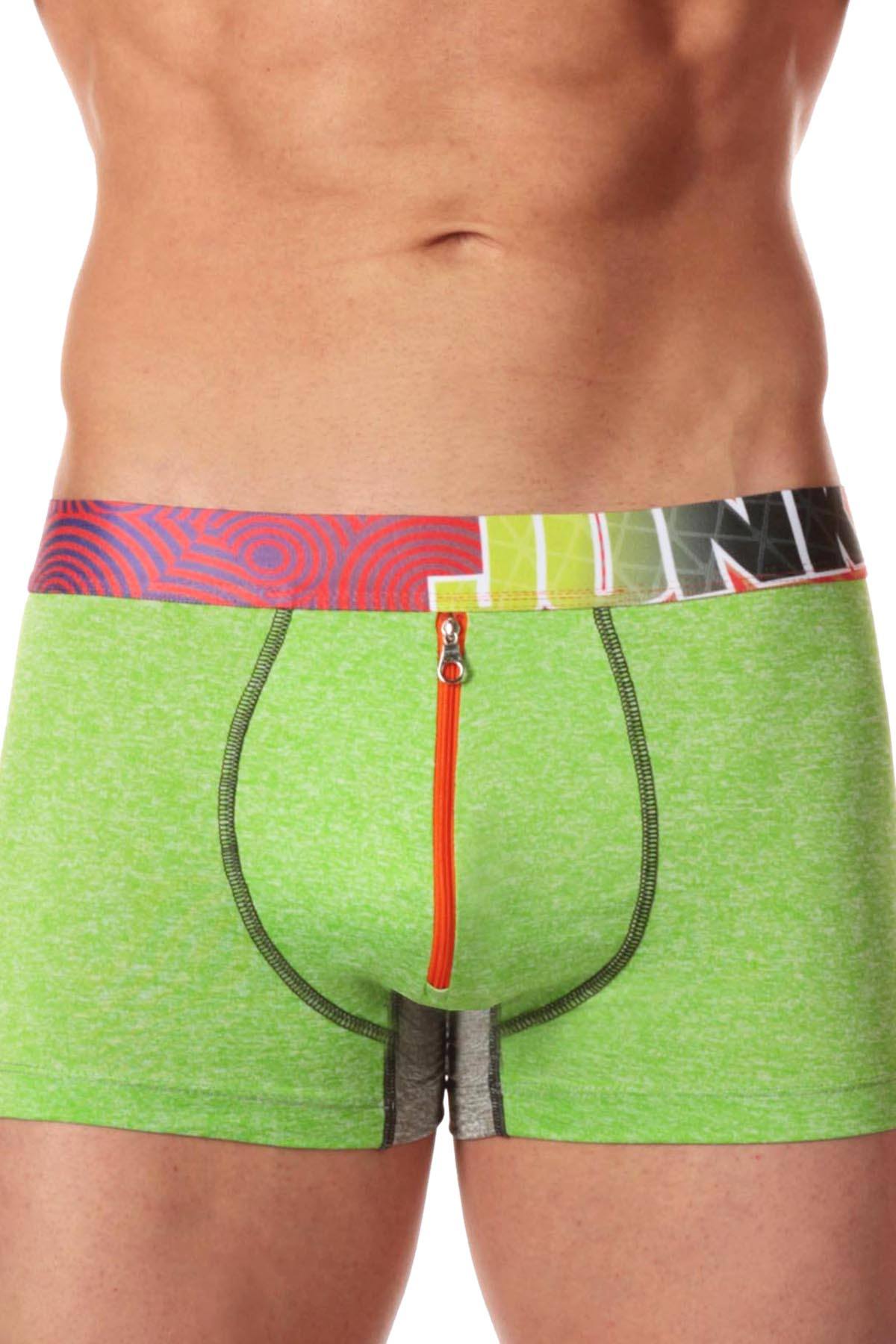 Junk Underjeans Green-Heather Zip-Front Twist Trunk