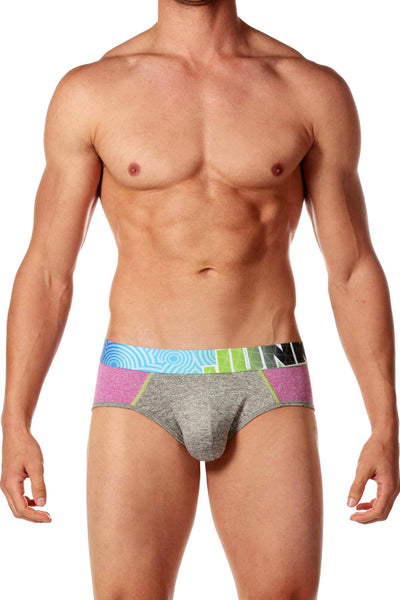 Junk Underjeans Grey/Purple Heather Color-Block Grind Brief