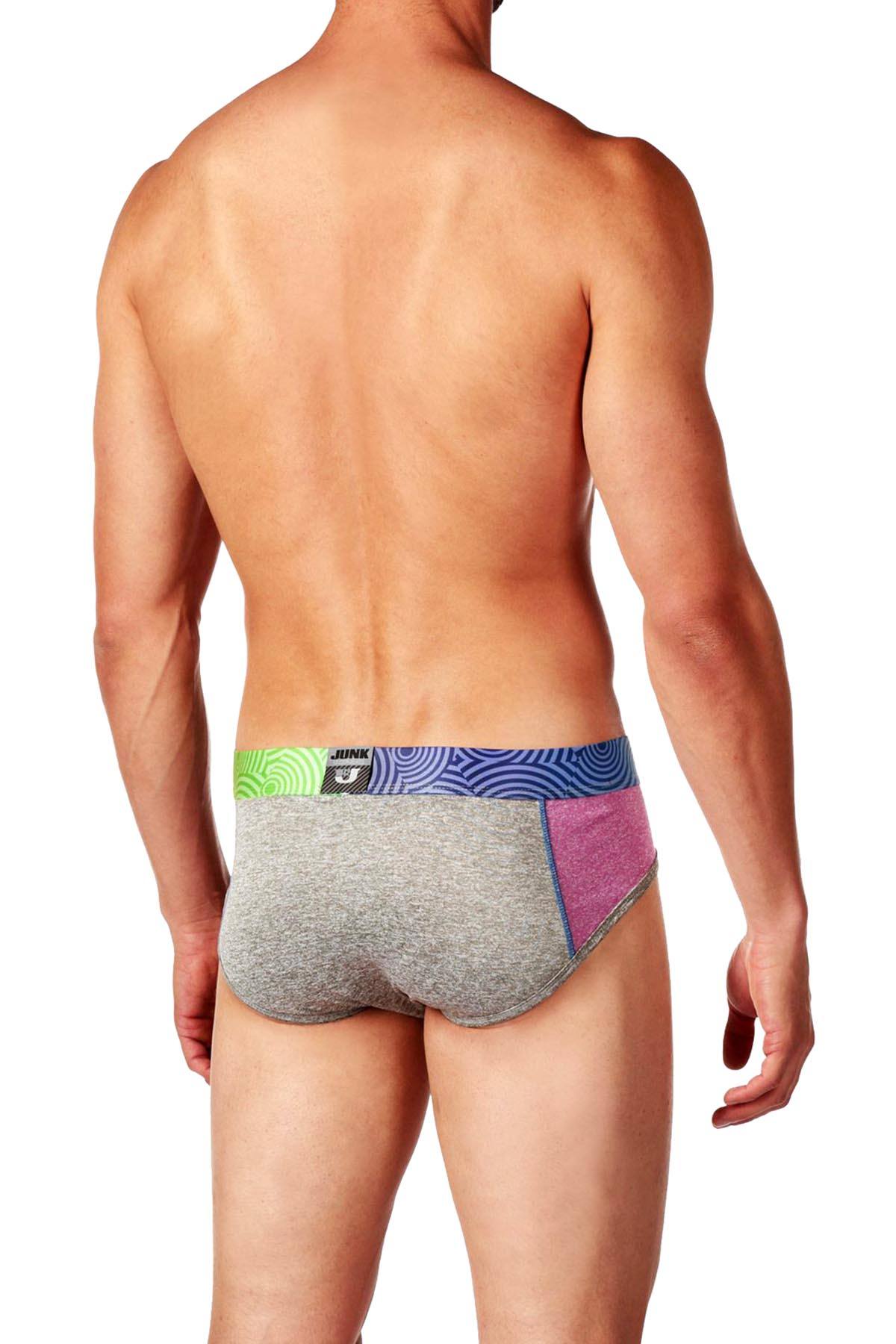 Junk Underjeans Grey/Purple Heather Color-Block Grind Brief