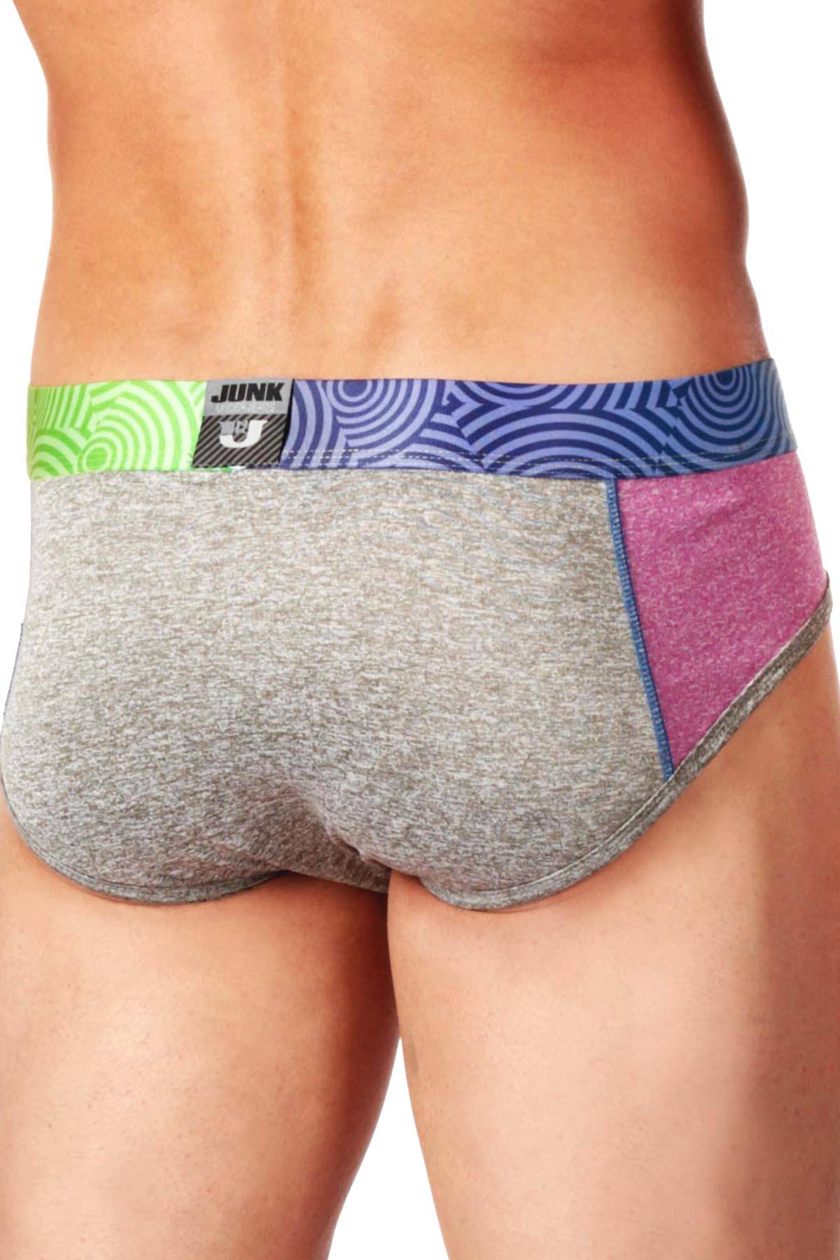 Junk Underjeans Grey/Purple Heather Color-Block Grind Brief