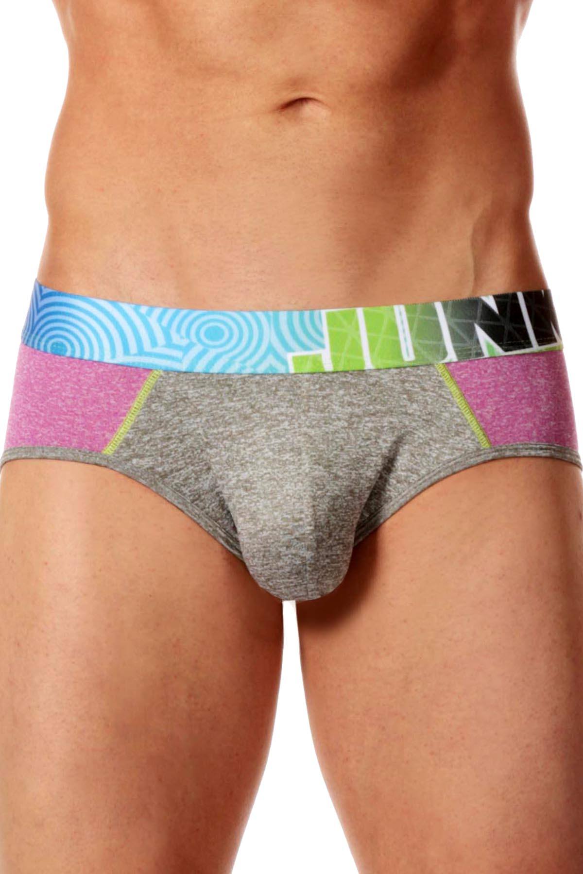 Junk Underjeans Grey/Purple Heather Color-Block Grind Brief