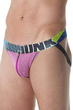 Junk Underjeans Purple-Heather Shuffle Zipper-Pouch Jockstrap thumbnail 2