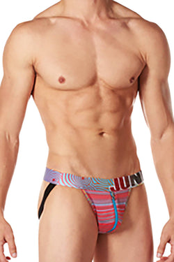Junk Underjeans Red/Multi Jive Zipper-Pouch Jockstrap thumbnail 2