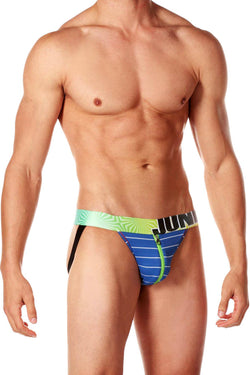 Junk Underjeans Royal-Blue Jive Zipper-Pouch Jockstrap thumbnail 1