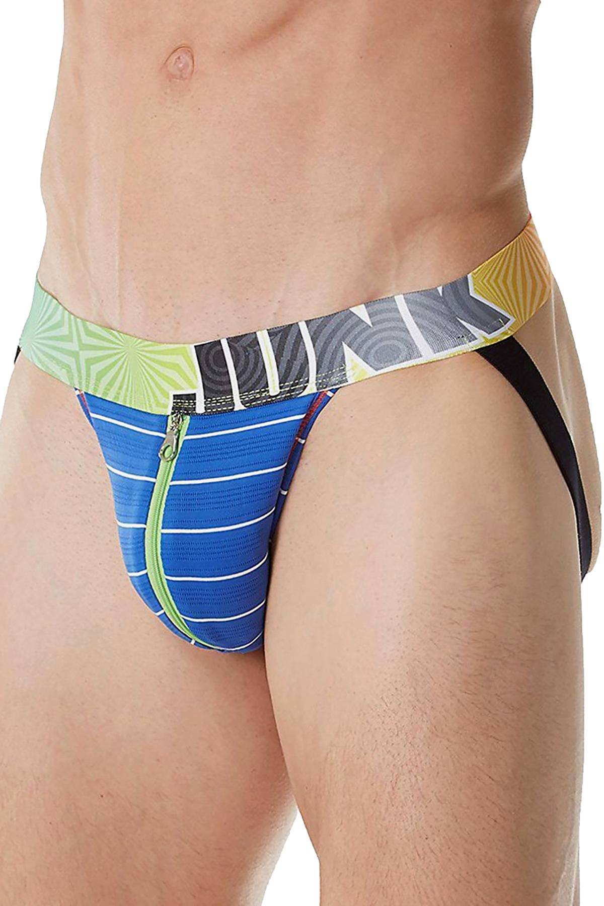 Junk Underjeans Royal-Blue Jive Zipper-Pouch Jockstrap