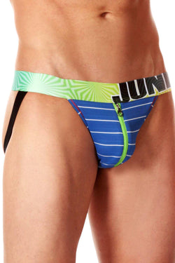 Junk Underjeans Royal-Blue Jive Zipper-Pouch Jockstrap thumbnail 3