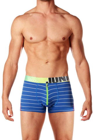 Junk Underjeans Royal-Blue Striped Rumba Zipper-Pouch Trunk