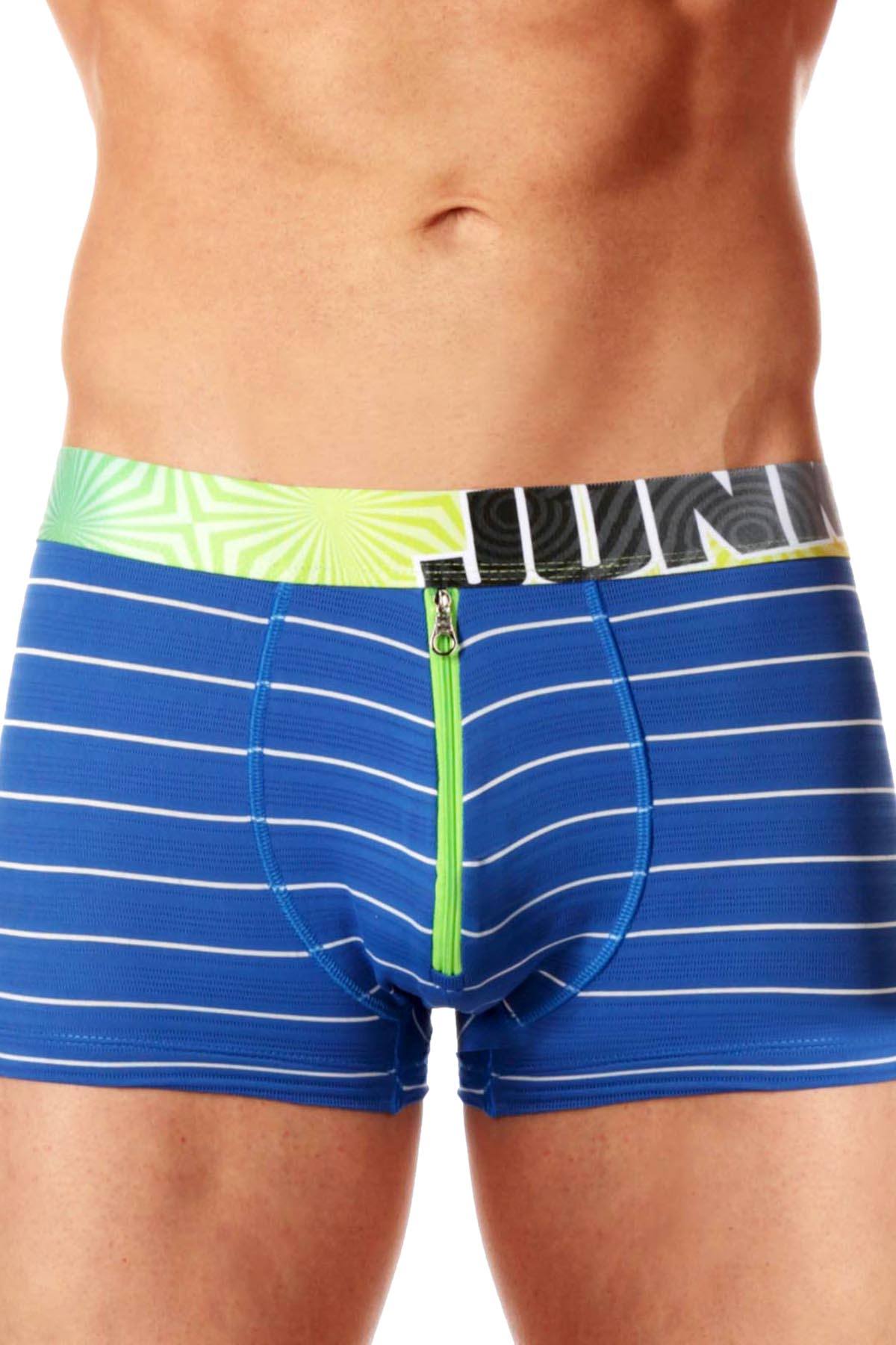 Junk Underjeans Royal-Blue Striped Rumba Zipper-Pouch Trunk