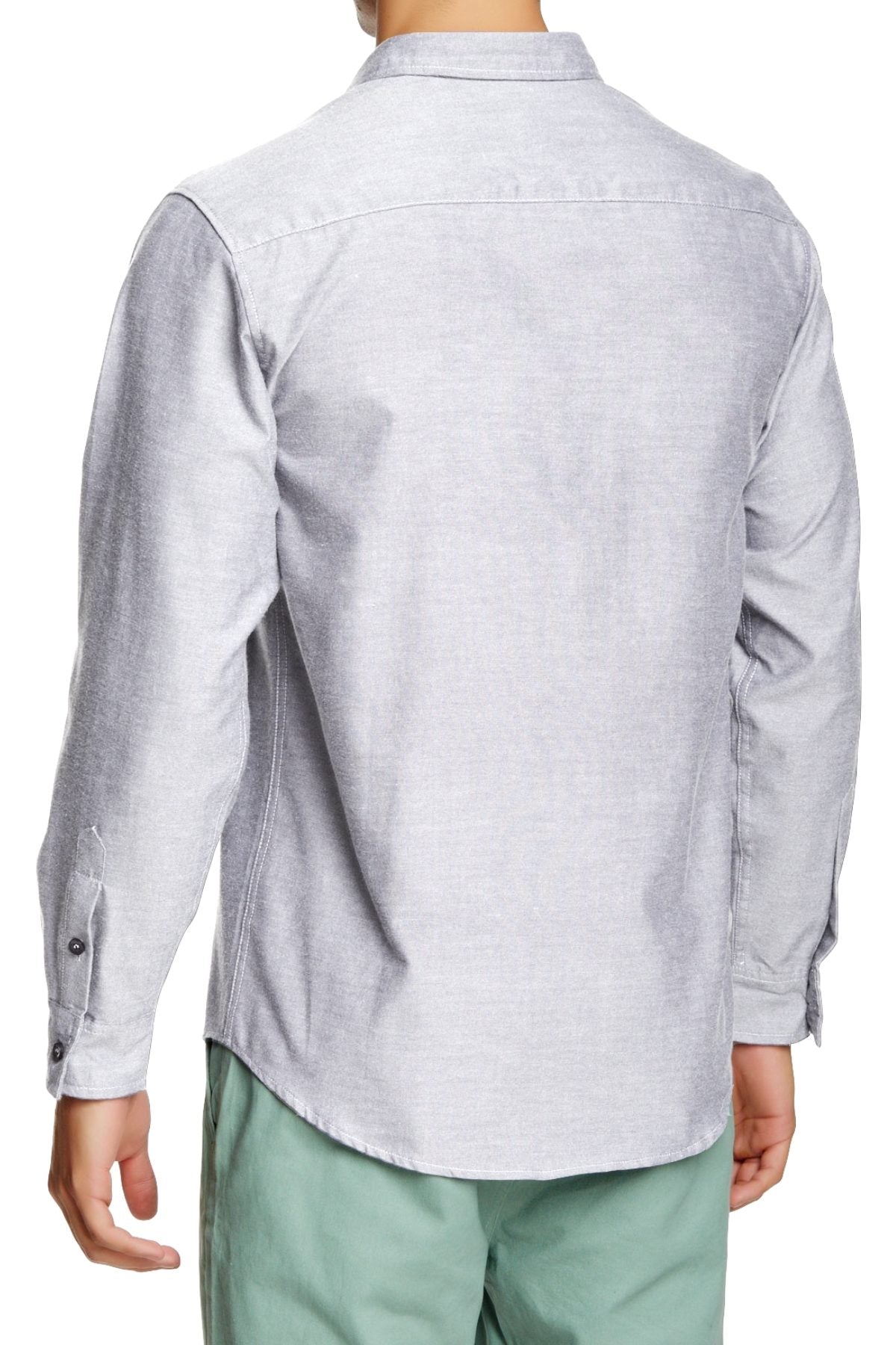 Justified Lies Light-Grey Nobody-In-The-Bedroom Button-Up