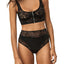 KENDALL+KYLIE Black Longline Wireless Sheer Lace Bralette