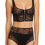 KENDALL+KYLIE Black Longline Wireless Sheer Lace Bralette