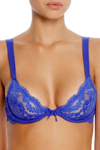 KENDALL+KYLIE Electric-Blue Underwire Lace Plunge Bra