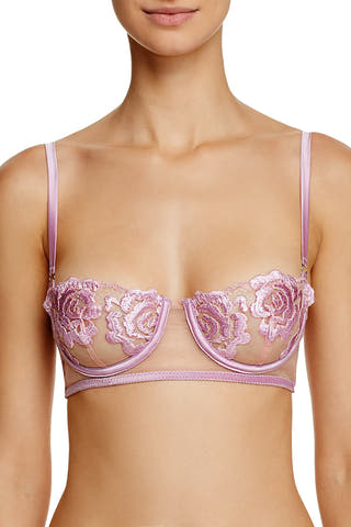 KENDALL+KYLIE Pink Orchid Embroidered Mesh Balconette Bra
