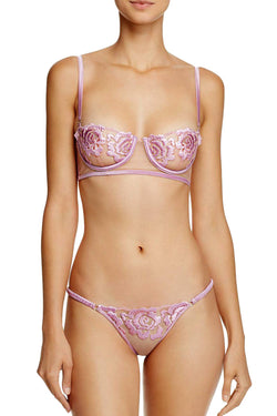 KENDALL+KYLIE Pink Orchid Embroidered Mesh Balconette Bra thumbnail 2