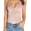 KENDALL+KYLIE Rose-Dust Velvet Plunge Bodysuit
