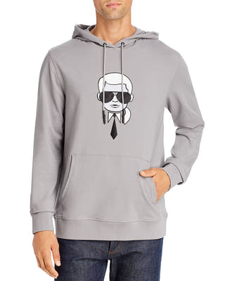 Karl Lagerfeld Paris Karl Large Logo Hoodie Gray