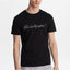 Karl Lagerfeld Paris Mercerized Cotton Embroidered Signature Tee Black