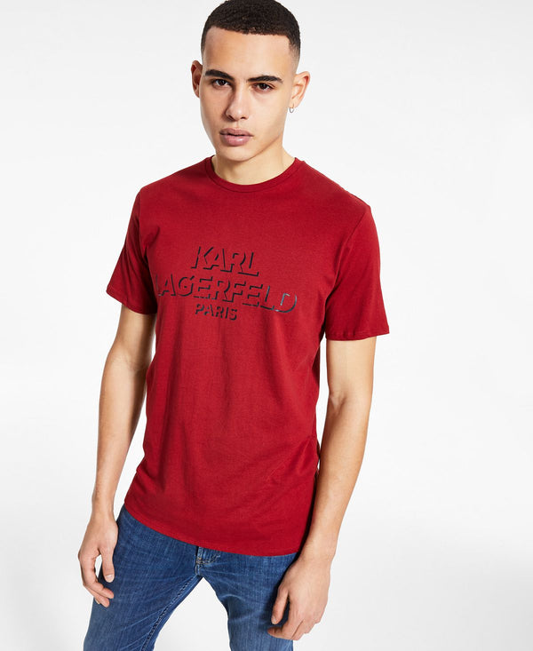 Karl Lagerfeld Paris Shadow Outline Logo T-shirt Red