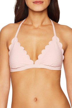 Kate Spade New York Aloha-Pink Marina Piccola Textured/Scalloped Triangle Top thumbnail 1