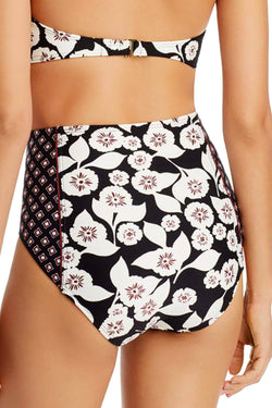 Kate Spade New York Black Floral Print Aliso Beach High Waist Bikini Bottom thumbnail 4
