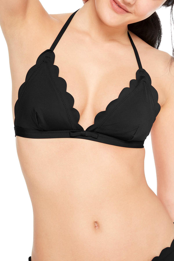 Kate Spade New York Black Marina Piccola Triangle Bikini Top