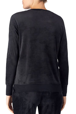 Kate Spade New York Black Plush Embroidered Lounge Top thumbnail 2