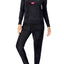 Kate Spade New York Black Stretch-Velour Embroidered Pajama Set