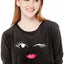 Kate Spade New York Black Stretch-Velour Embroidered Pajama Set