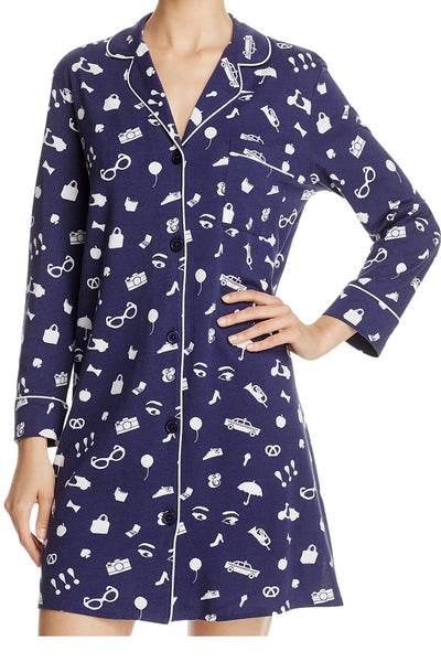 Kate Spade New York Navy/White Favorite-Things Sleepshirt