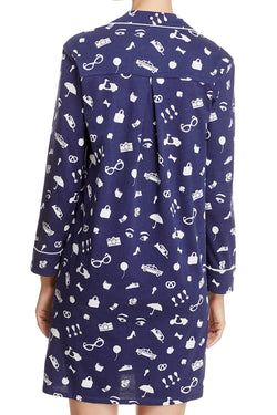 Kate Spade New York Navy/White Favorite-Things Sleepshirt thumbnail 4