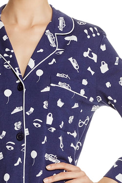 Kate Spade New York Navy/White Favorite-Things Sleepshirt thumbnail 2